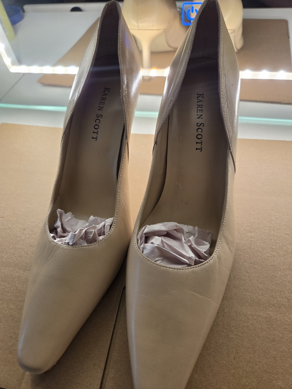 Karen Scott Beige Pointed-Toe High Heels